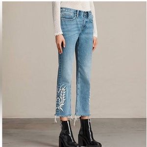 All saints Philly embroidered boy jeans